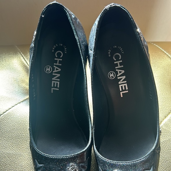 Chanel, black panther leather, size:7 - Picture 2 of 5